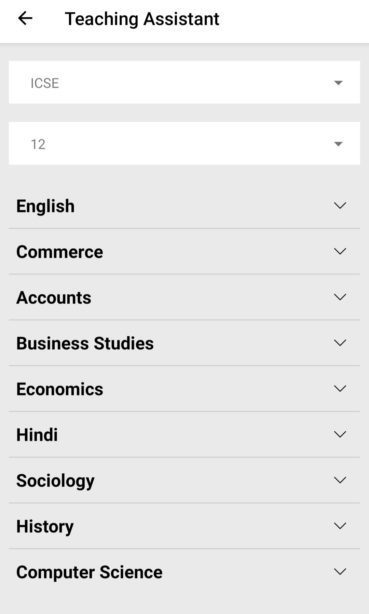 Teaching Assistant App Screenshot To give a better understanding of the Vawsum App's UI